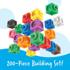 Recursos de aprendizaje MathLink Steckwürfel Big Builders para Baumeister, ab 5 Jahren, Konstruktionsspielzeug für frühes Mint-Lernen, 200 Teile