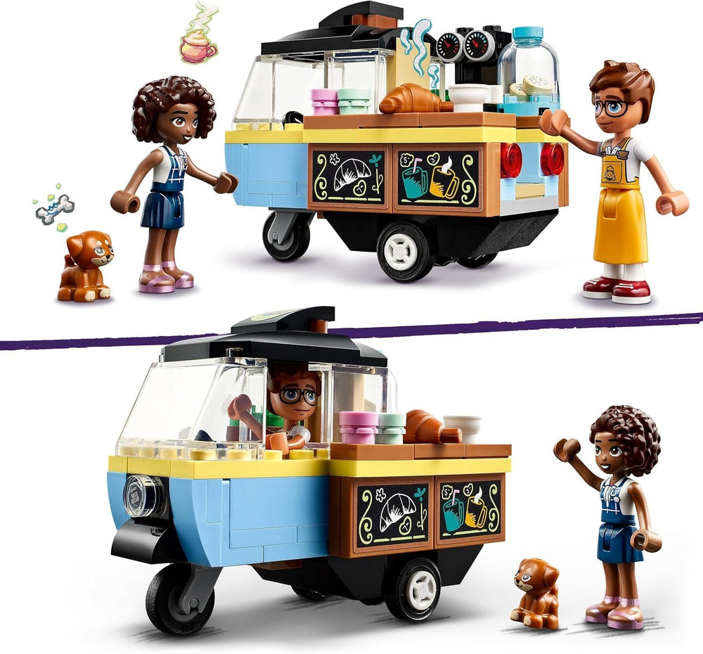 LEGO Friends Rolling Café Juguete pequeño para hornear para niños, regalo para niñas y niños a partir de 6 años, juguete educativo con la perra Aliya, Jules y Aira 42606 Juegos de construcción Beuche den LEGO-Store