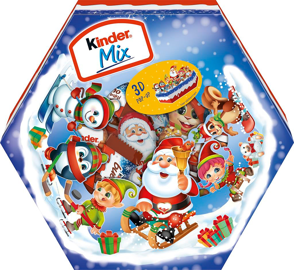 Plato navideño Kinder Mix - deliciosas especialidades de chocolate de la gama Kinder - 143g