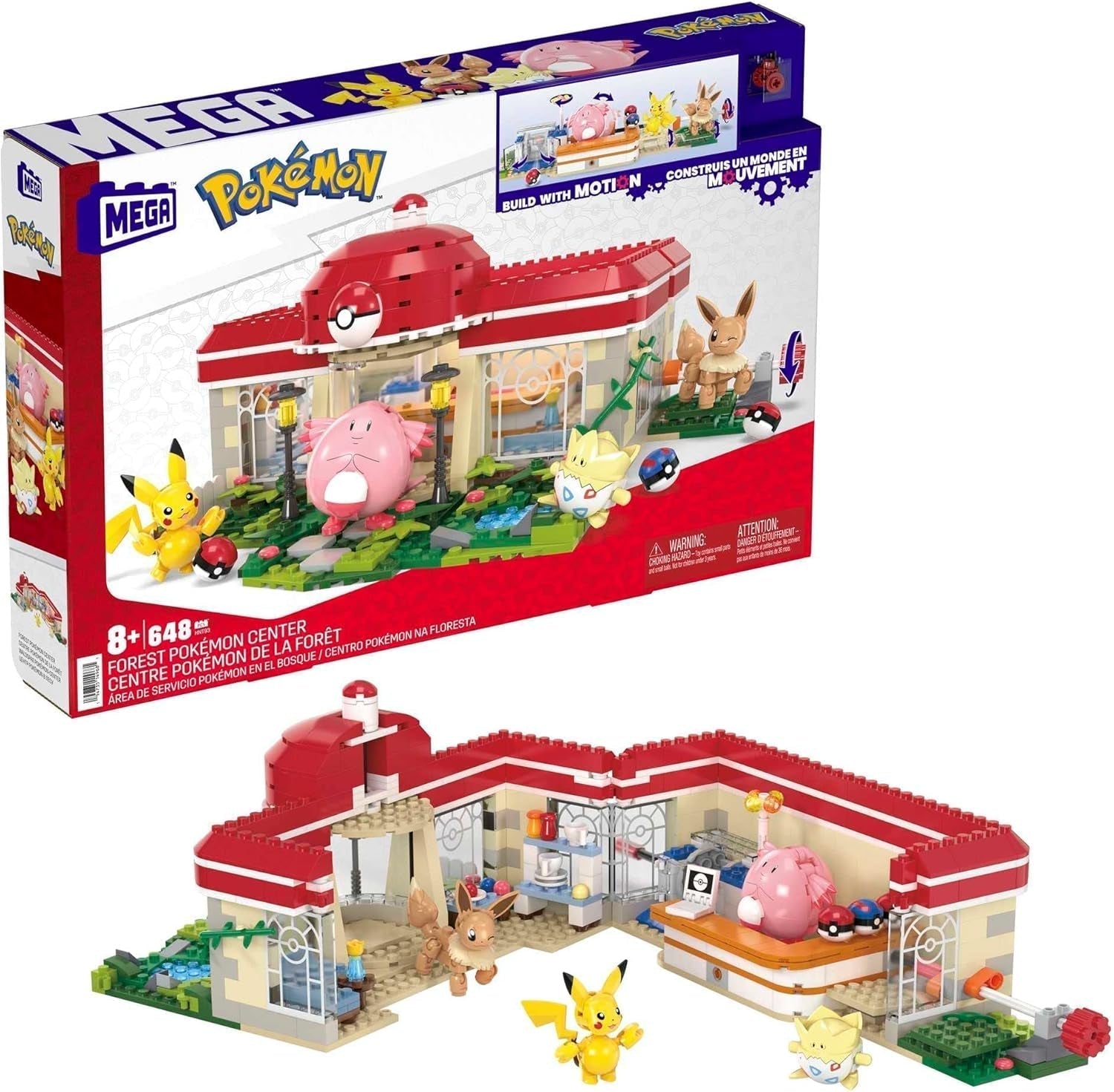 MEGA Pokémon Juguete de Construcción de Figuras de Acción, Arena de Entrenamiento de 1101 Piezas, Juego de Lucha y 5 Figuras Móviles para Niños, HWR82 Figuras de Acción Naty Shop Building Set