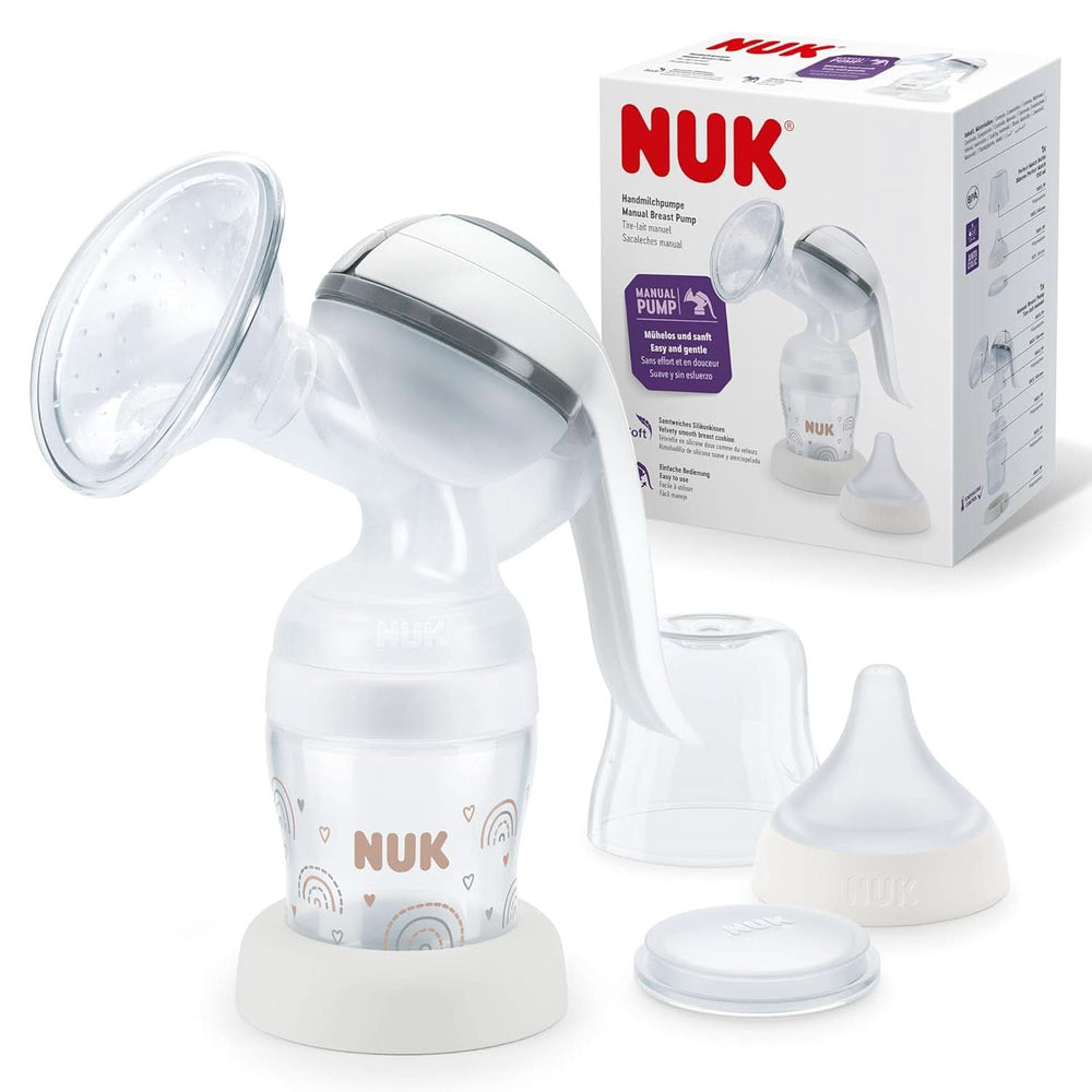 Set extractor de leche manual NUK, Almohada de silicona suave, 2 biberones perfectamente combinables, 150 ml Alimentación y Accesorios Lactancia Bebe Naty Shop Handmilchpumpe
