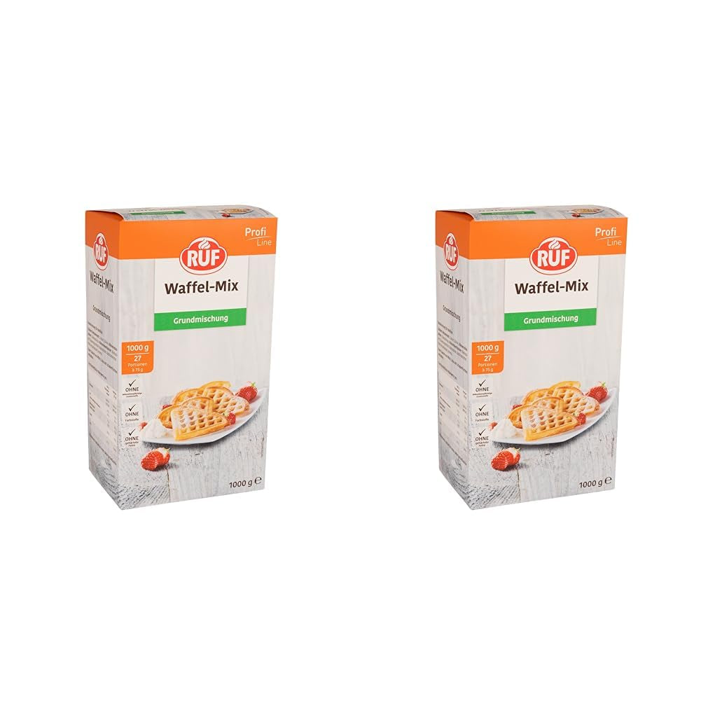 RUF Rührkuchen Backmischung, Nur Wasser & Öl Zugeben, Rezeptur Für Blechkuchen, Kastenkuchen, Muffins, Gugelhupf Und Tortenböden, 1X1000G Mezcla para hornear y cocinar Naty Shop Wafelteig 1 Kg (2Er Pack)