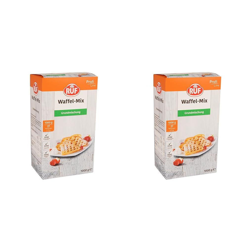 RUF Rührkuchen Backmischung, Nur Wasser & Öl Zugeben, Rezeptur Für Blechkuchen, Kastenkuchen, Muffins, Gugelhupf Und Tortenböden, 1X1000G Mezcla para hornear y cocinar Naty Shop Wafelteig 1 Kg (2Er Pack)