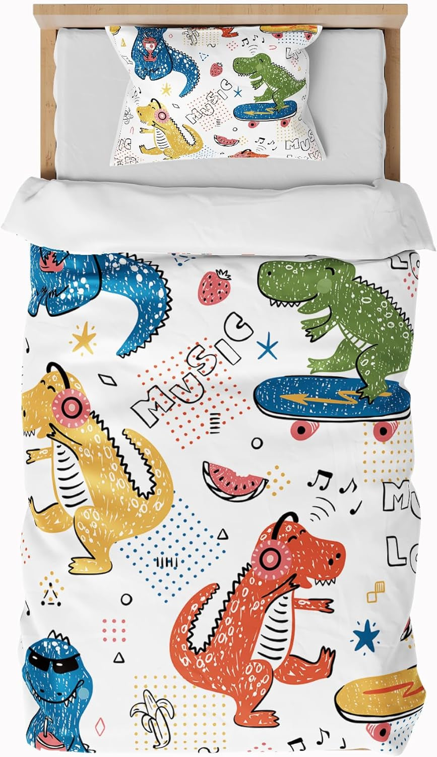 Ropa de Cama Infantil, Chico, Varios Modelos, con Cremallera, Microfibra Poliester Ropa de Cama - Infantil Naty Shop Dinosaurios 135X200 Cm + 80X80 Cm