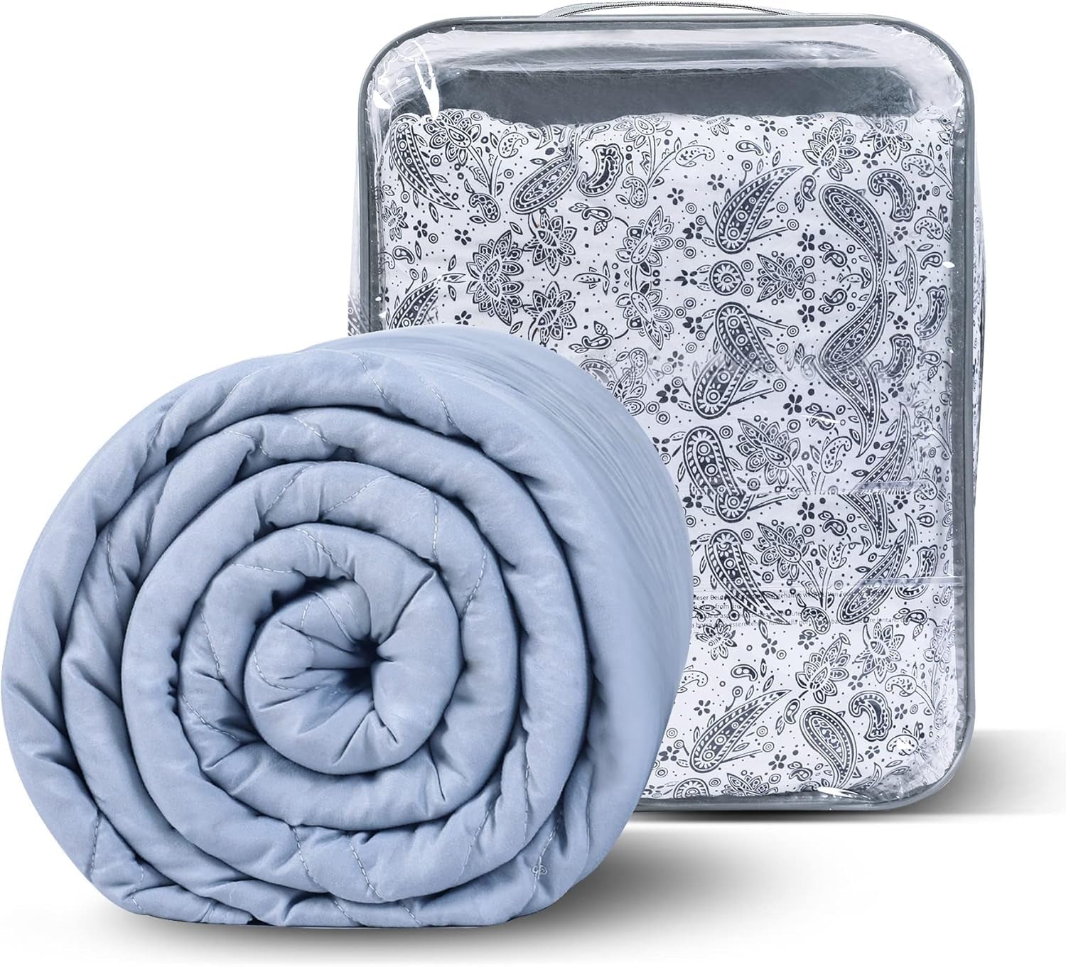 Winthome Pătură ponderată cu capac de plapumă 150X205Cm 10.4Kg, pătură ponderată confortabilă, pătură de terapie anti-stres, pătură grea pentru somn profund și recuperare mai bună, pătură grea pentru adulți (gri) Paturi si Cuverturi Besuche den Winthome-Store Gri 130X190Cm-6Kg