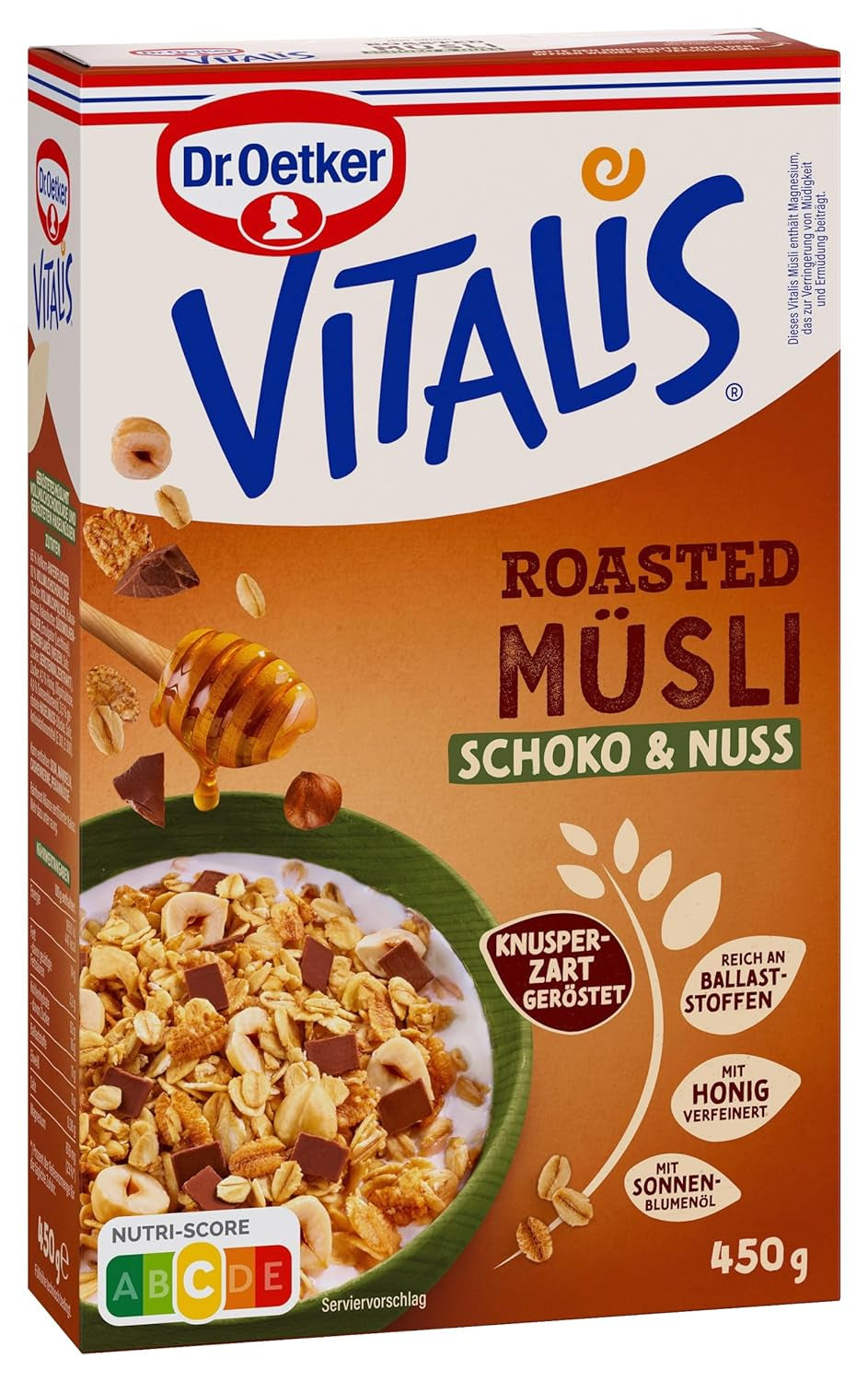Dr. Oetker Vitalis Muesli tostado con arándanos y semillas de calabaza: Muesli tostado con arándanos secos, paquete de 8 (8 x 501 g)