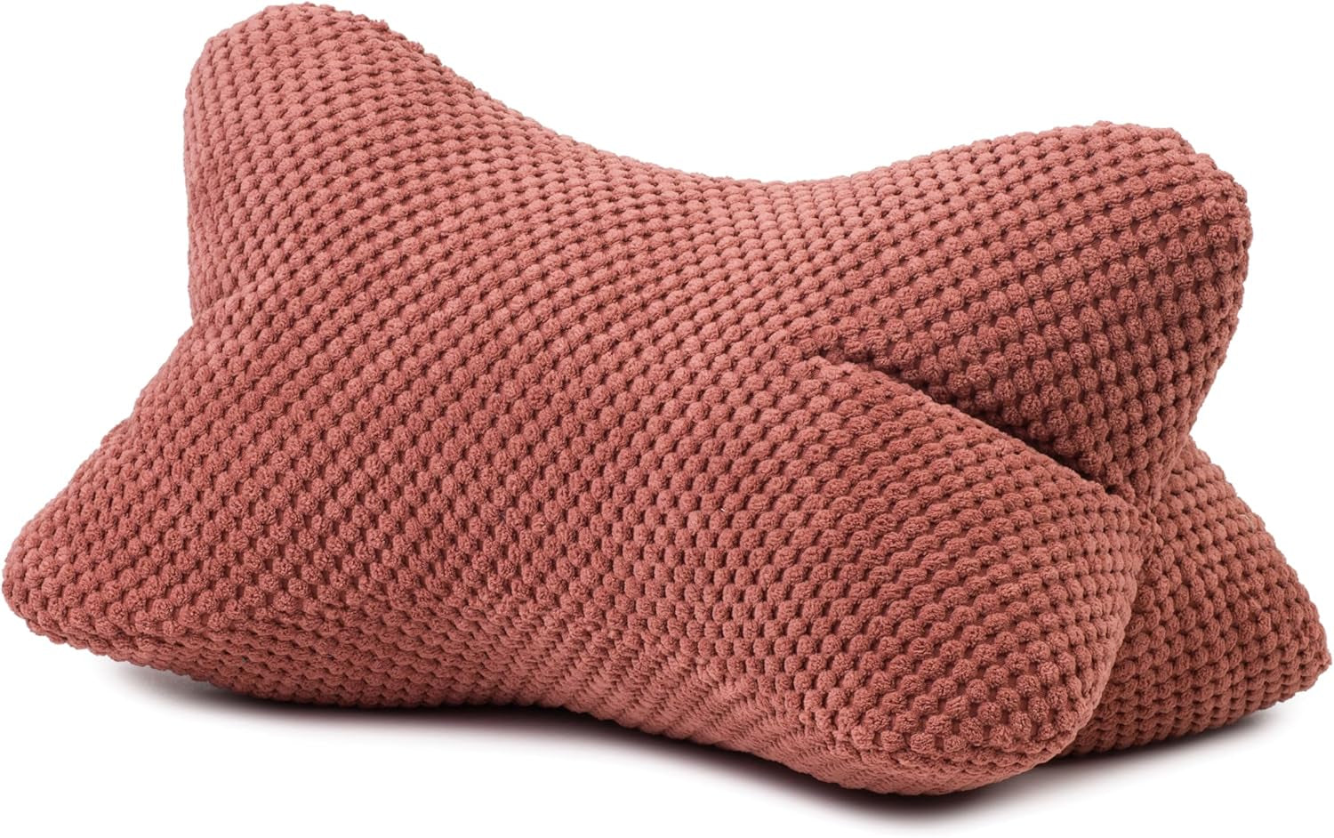 Pernă de citit Gözze - Sven, pernă de gât cu aspect texturat, pernă de citit și relaxare pentru gât și spate, 40 x 25 cm - Taupe