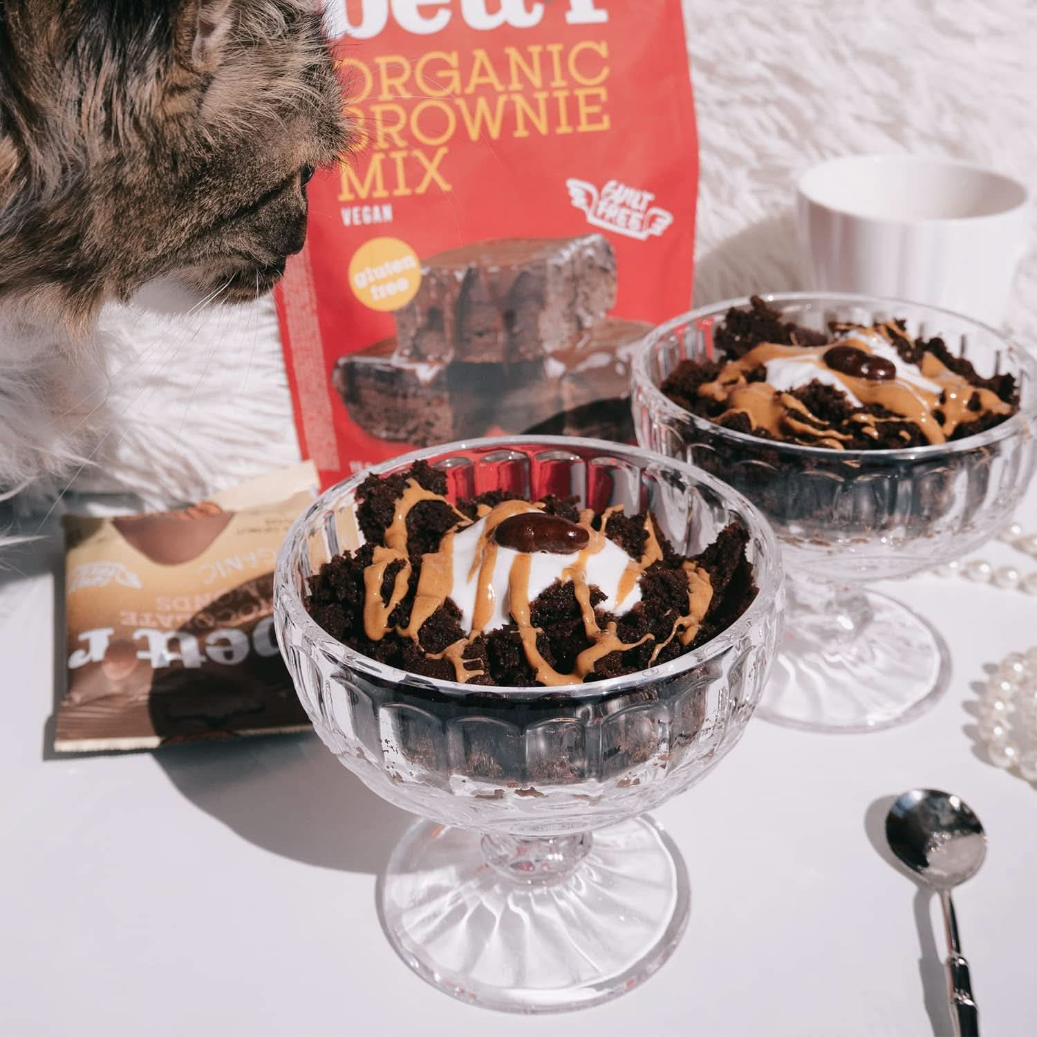 Bettr Organic Brownie Mix - Brownies orgánicos, veganos y sin gluten con rico sabor a cacao, 6 x 400 gramos Kitchen Naty Shop