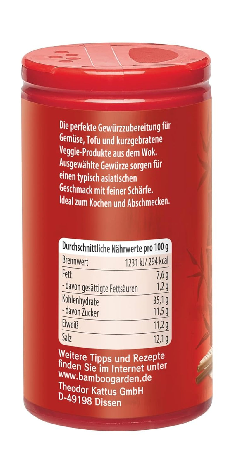 Bamboo Garden - Mezcla vegetariana para wok Würzmischung | Ingredientes veganos y naturales | 40 g en la dosis