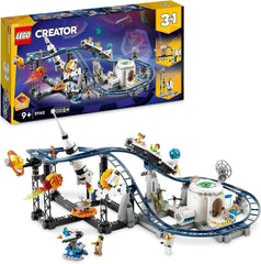 LEGO 31142 Creator Kit de juguete de montaña rusa espacial 3 en 1 para niños pequeños con carritos funcionales, se convierte en torre de caída libre o carrusel con cohetes y ladrillos brillantes Juegos de construcción Besuche den LEGO-Store Single