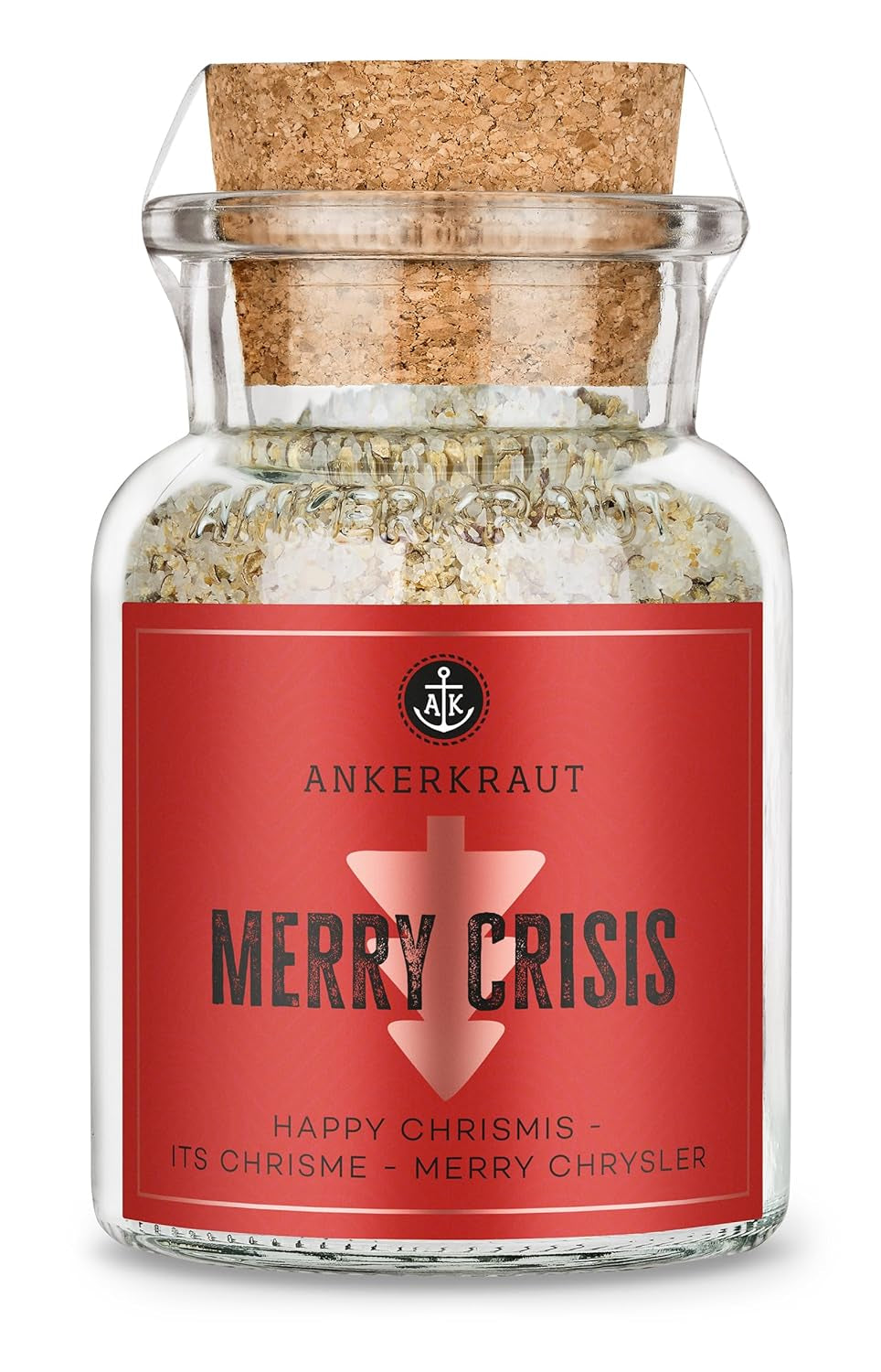 Ankerkraut "Merry Crisis" Anlass-Gewürz, Aioli Pfeffer Salz zum Verschenken, Gewürz Geschenk mit Knoblauch, 155 g en corcho