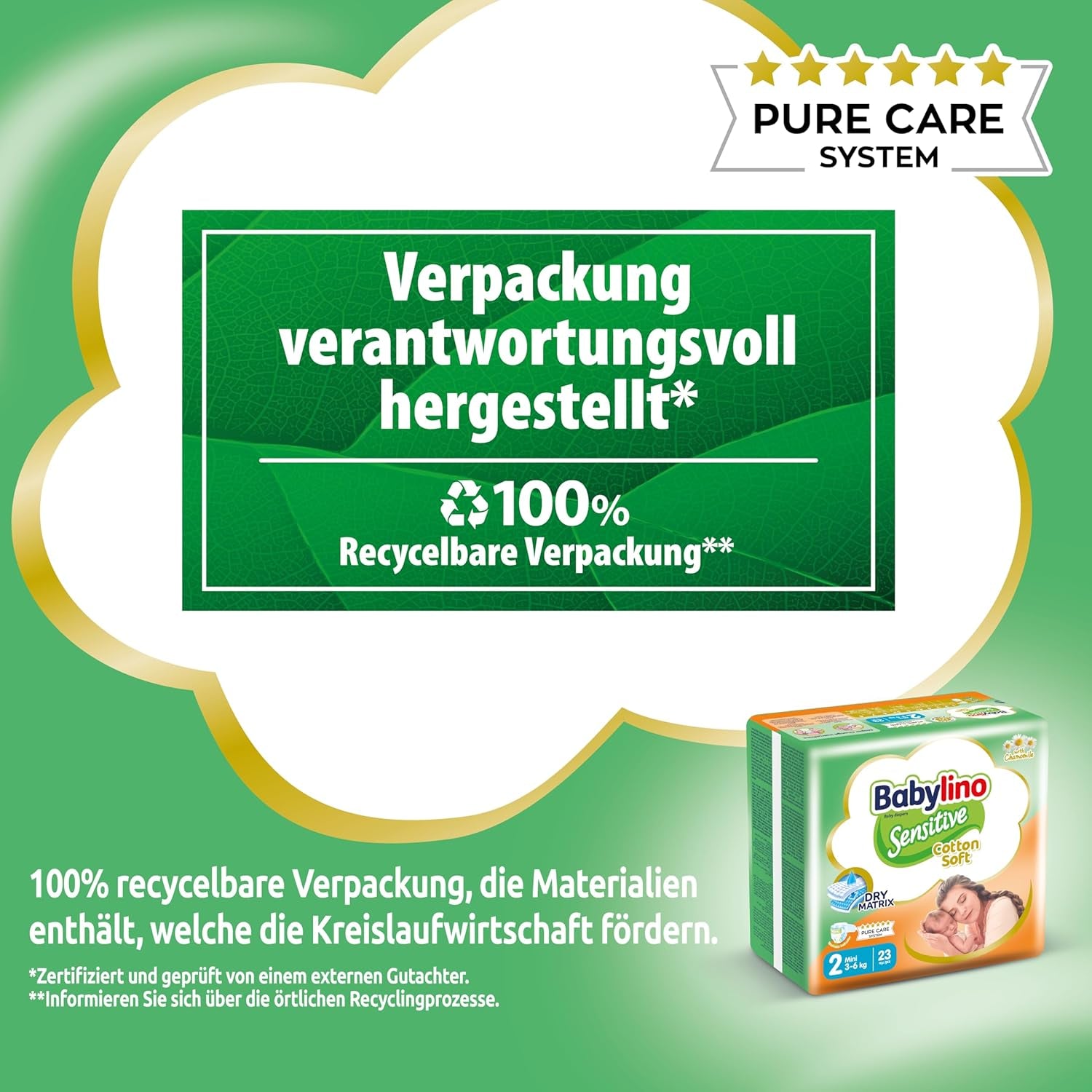 Pañales para bebés sensibles, talla 2, mini (3-6 kg), 192 pañales