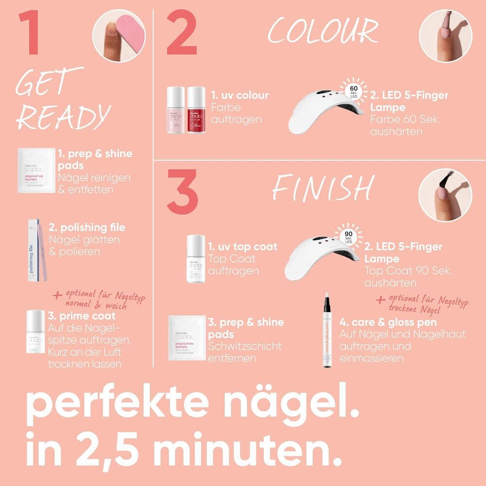 alessandro Striplac UV Top Coat Rosé - Uñas brillantes y resistentes a los arañazos hasta 15 días - Puede usarse con o sin color - Tecnología de eliminación suave - Vegano - Rosa, Transparente, 6,5 ml