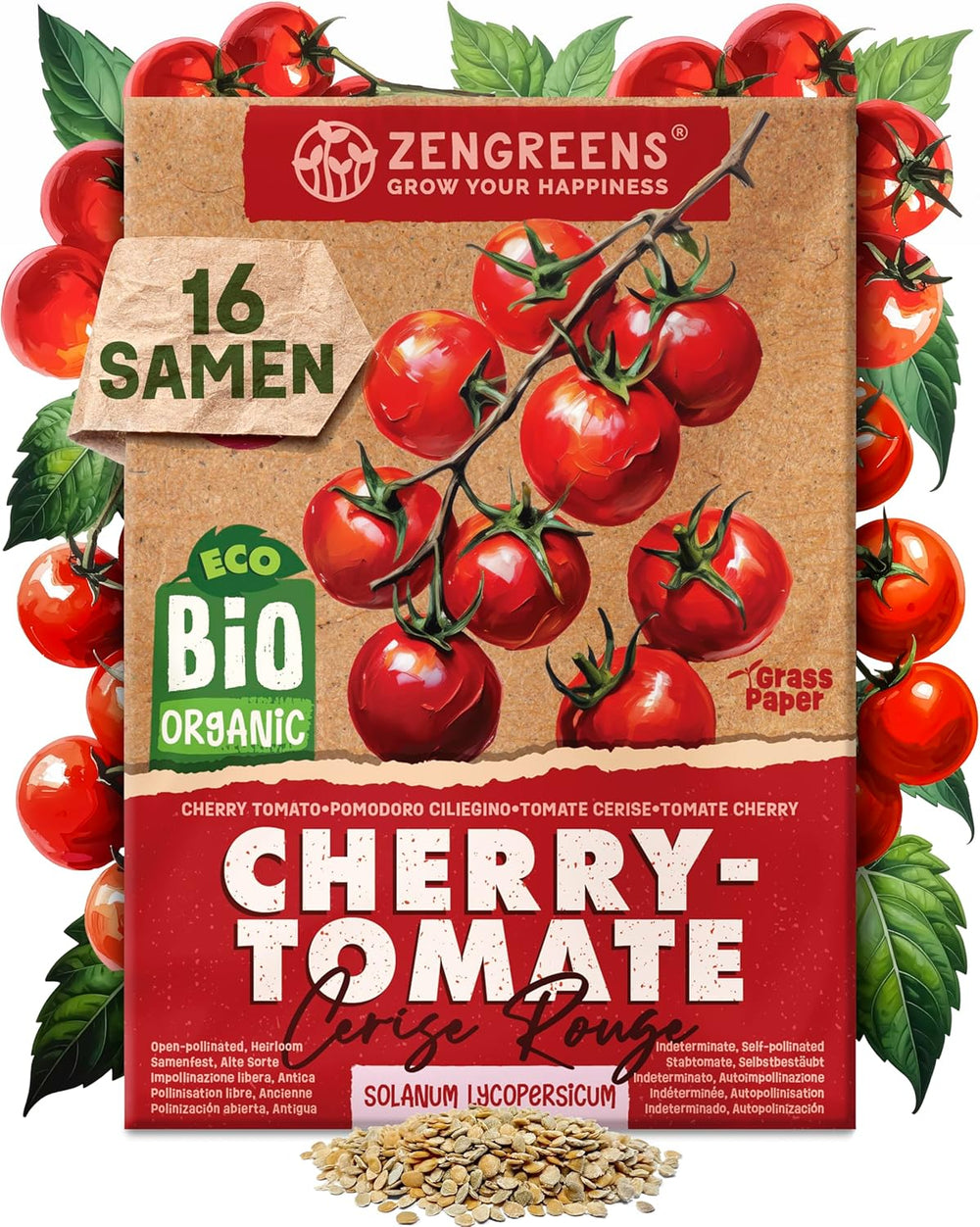 Semillas de tomate orgánicas en un juego de 10 - 10 Semillas de tomate para un fácil cultivo en el jardín, balcón o lecho elevado - Semillas de plantas - Plántulas