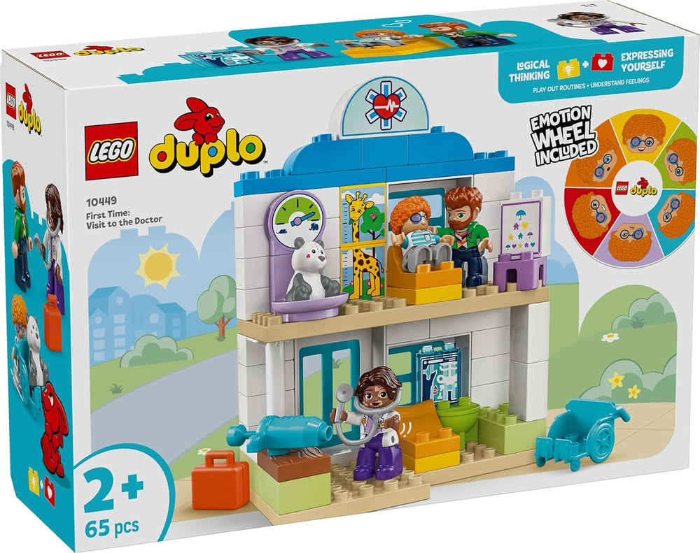 LEGO DUPLO Town Primera visita al médico, juguete de construcción, set de juego para fomentar la motricidad fina, regalo para niños pequeños de 2 años, juguete educativo, juego de rol en el hospital 10449 Juegos de construcción Ver en LEGO-Store