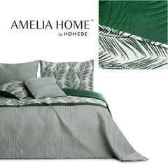 Ameliahome Colcha Colcha 170X210 Cm Colcha De Doble Cara De Fácil Cuidado Estampado De Plantas Verde Blanco Tropical Bonaire Camas y Mantas Besuche den AmeliaHome-Store