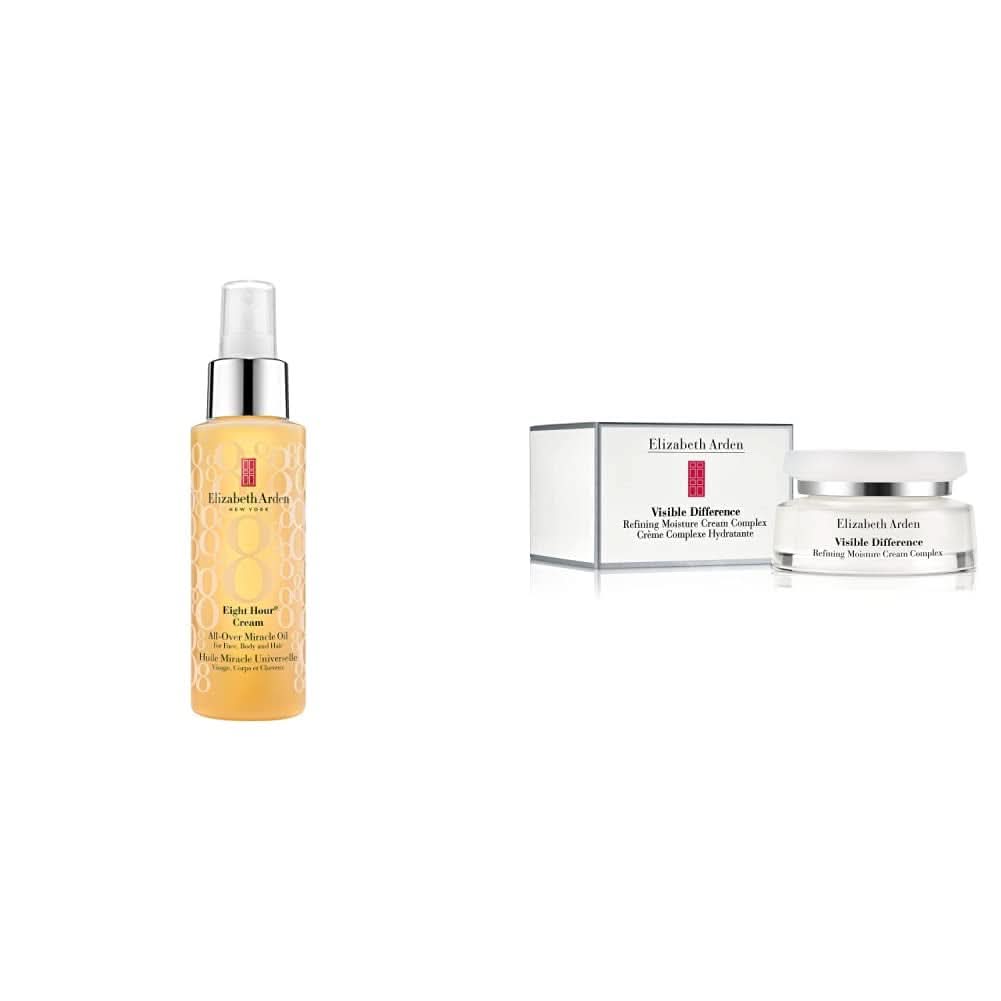 Elizabeth Arden - Eight Hour, aceite hidratante para rostro, cuerpo y cabello, 100 ml Cosmética y Belleza Naty Shop Paquete con Arden Visible Difference