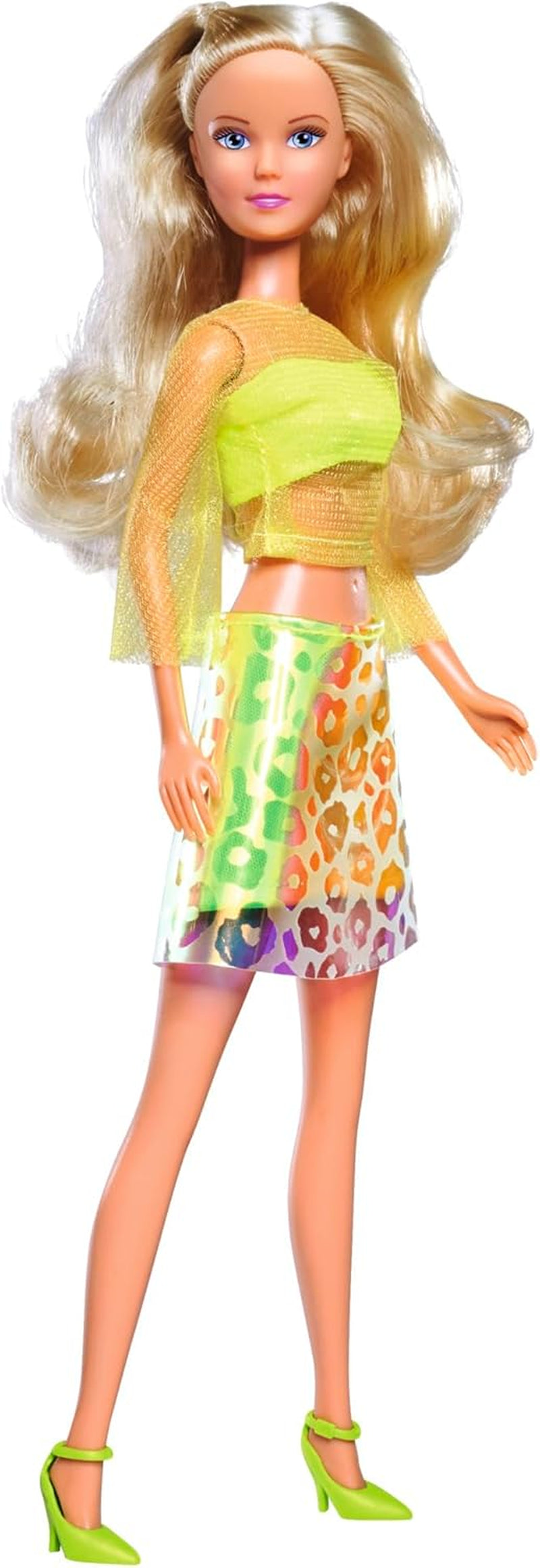 Simba Steffi Love Neon Style, 2-Fach Sortiert, es Wird nur EIN Artikel geliefert, Puppe in coolen Neonfarben und Gürtelrock, 29cm Spielpuppe, ab 3 Jahren