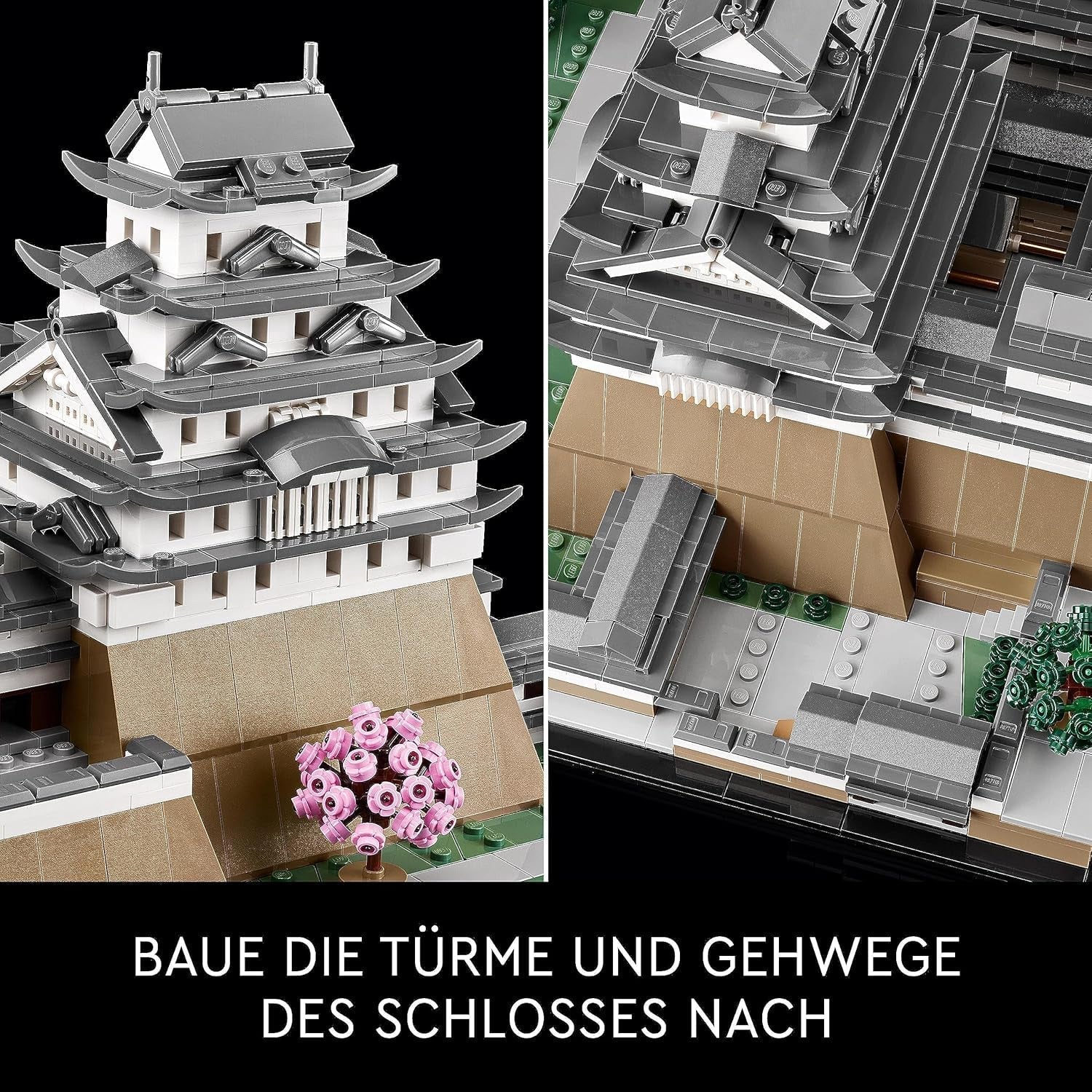 LEGO Architecture Castillo Himeji, kit de modelo para adultos, colección Landmark, set de abanicos de jardinería creativa y cultura japonesa con cerezo en flor, regalo para él y ella 21060 Juegos de construcción Besuche den LEGO-Store