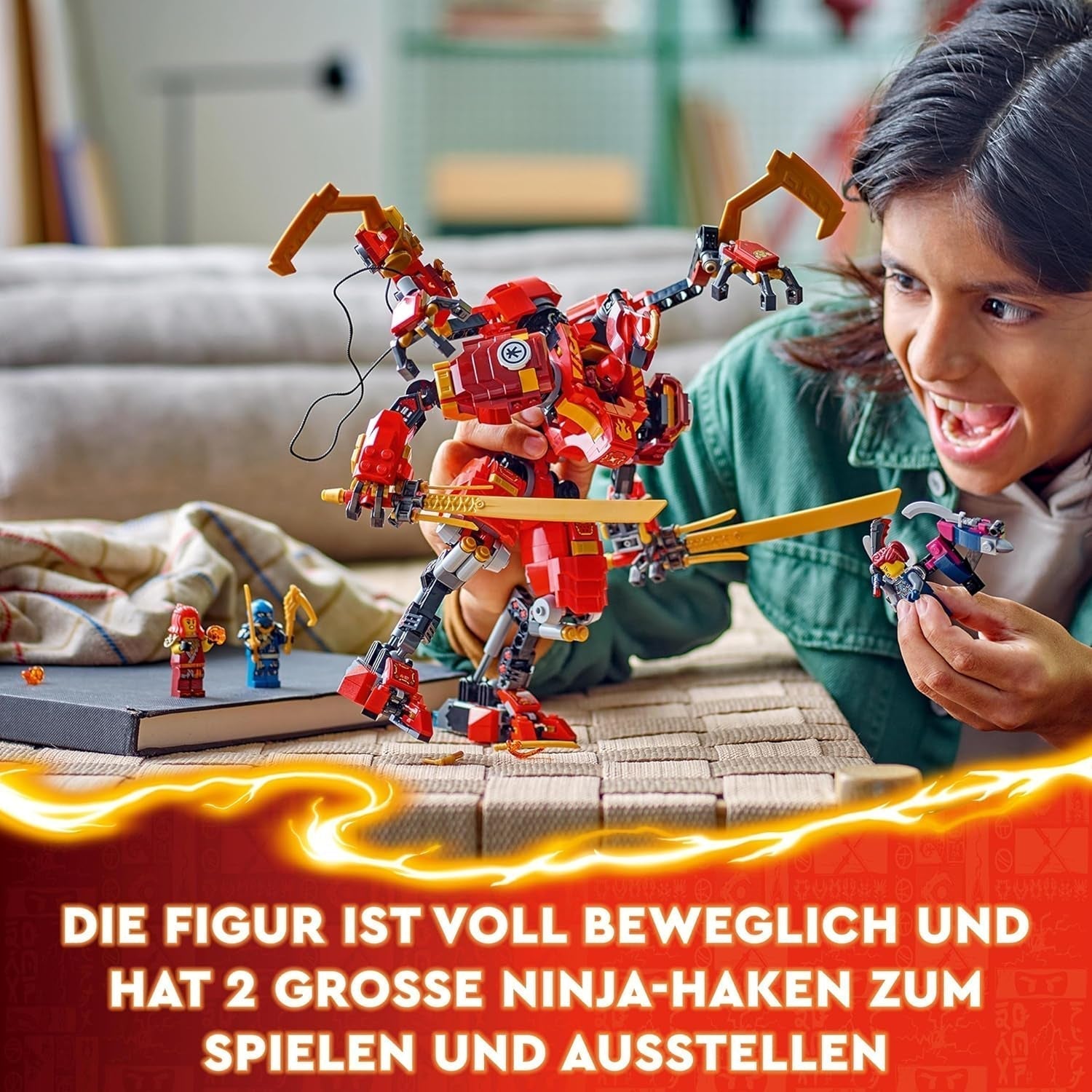 LEGO NINJAGO Juego de robot trepador ninja de Kai, juguete ninja con figura de acción para construir y 4 minifiguras, juego de aventuras para niños, regalo de cumpleaños para niños y niñas de 9 años 71812 Juegos de construcción Beuche den LEGO-Store