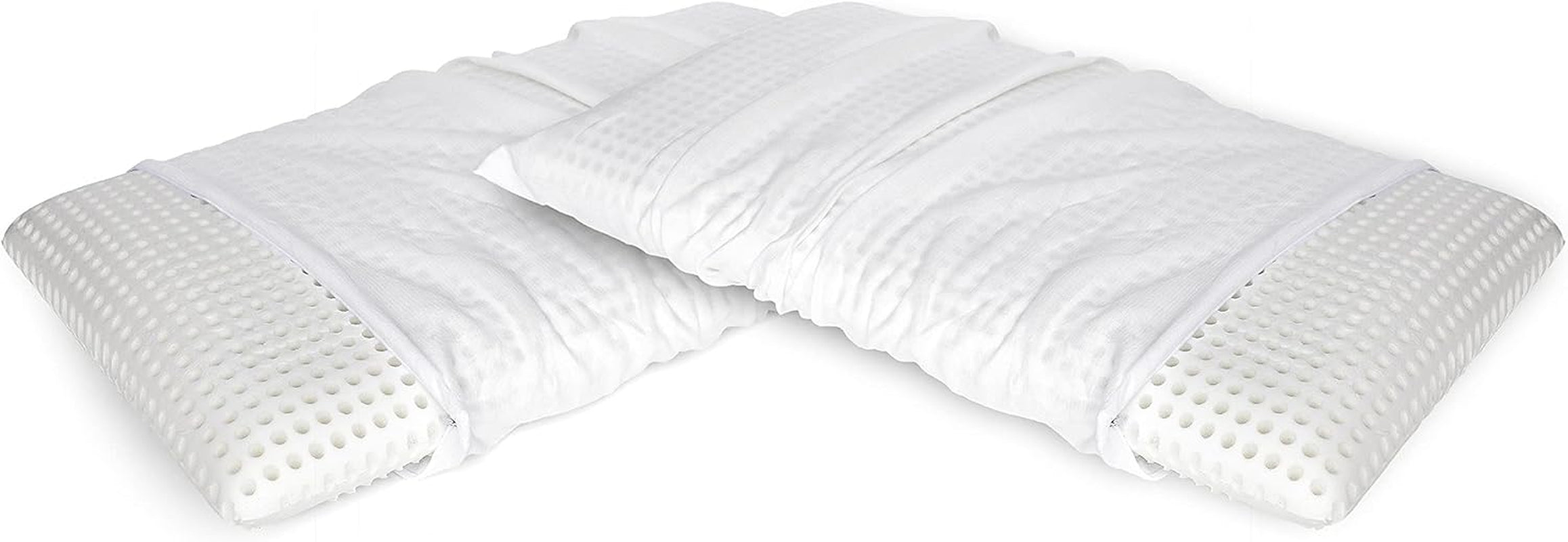 Talamo Italia Set de 2 perne pentru pat, 100% Made in Italy, pernă detașabilă "săpun" din spumă de memorie perforată, hipoalergenică și respirabilă, 70X40Xh16 Cm Perne standard Naty Shop Altezza 10 Copertă inclusă Set Da 2