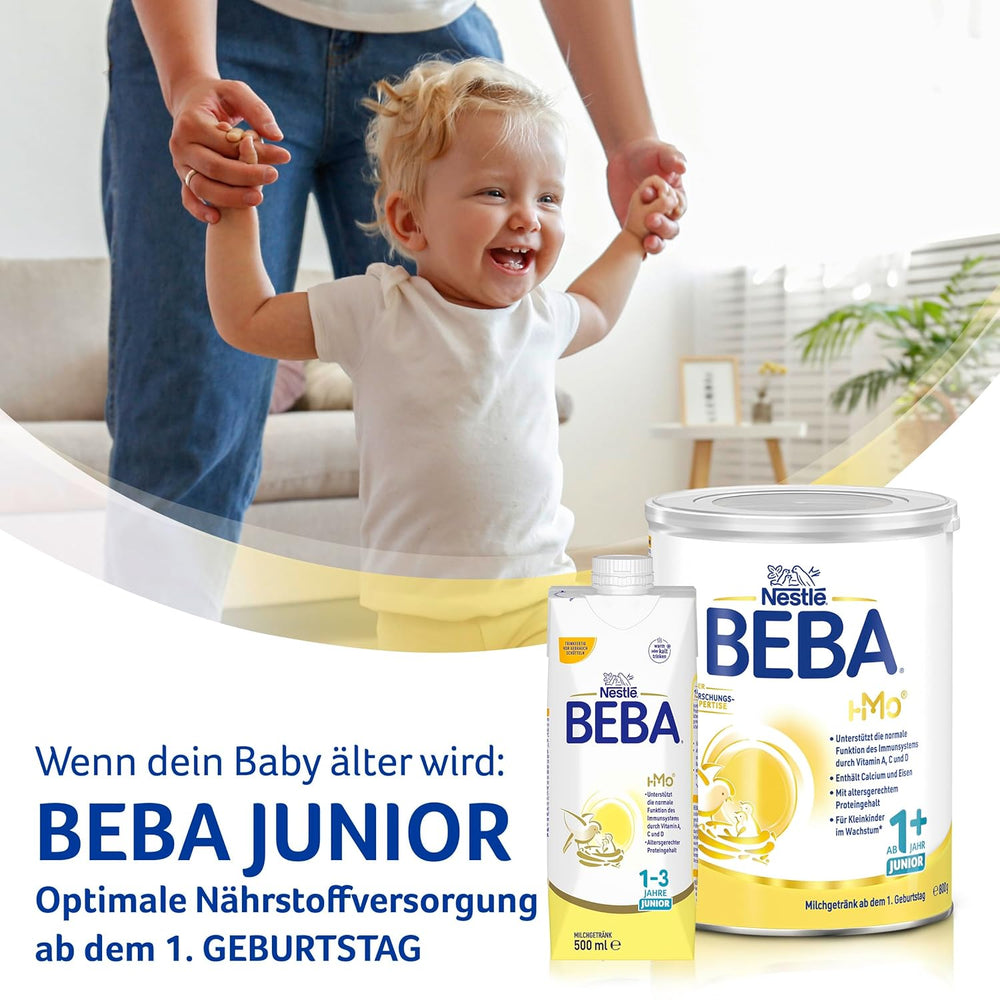BEBA 2 - Leche de continuación a partir de los 6 meses, con complejo 5 HMO, contenido proteico adecuado a la edad, sin lactosa, sin aceite de palma, sin aceite de pescado, papilla, leche en polvo para bebés, paquete de 3 (3 x 800 g)