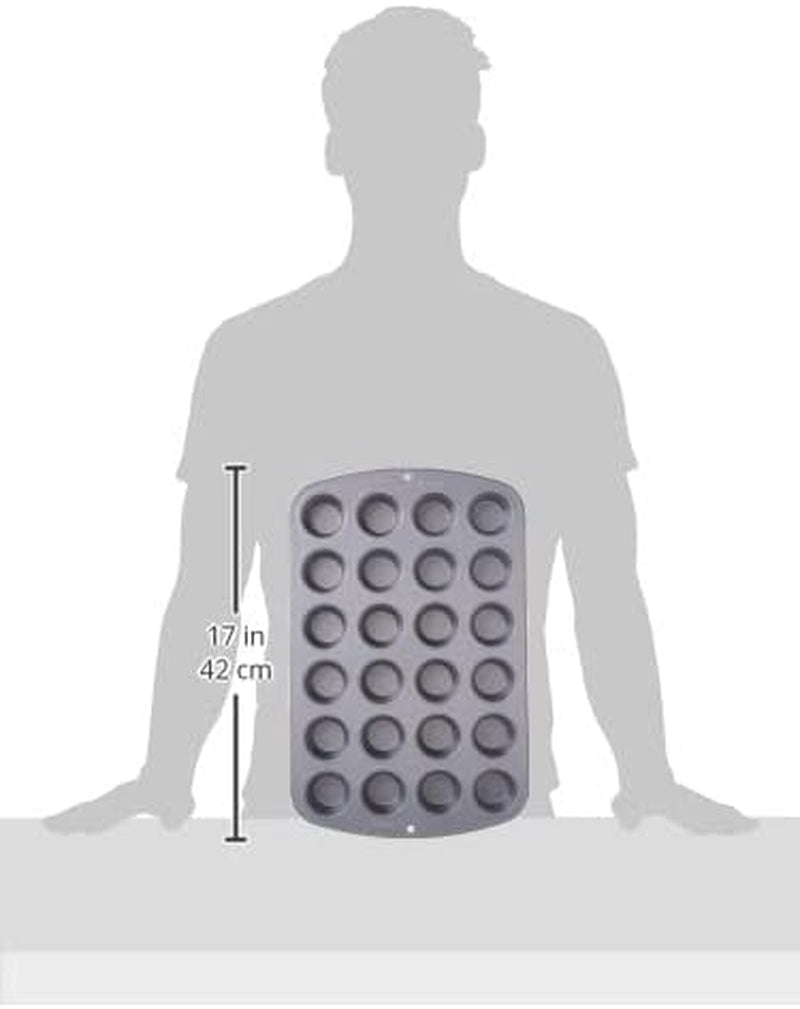 Wilton 24 Er Mini-Muffinbackform, Antihaftbeschichte, Silber Moldes y bandejas para hornear Naty Shop