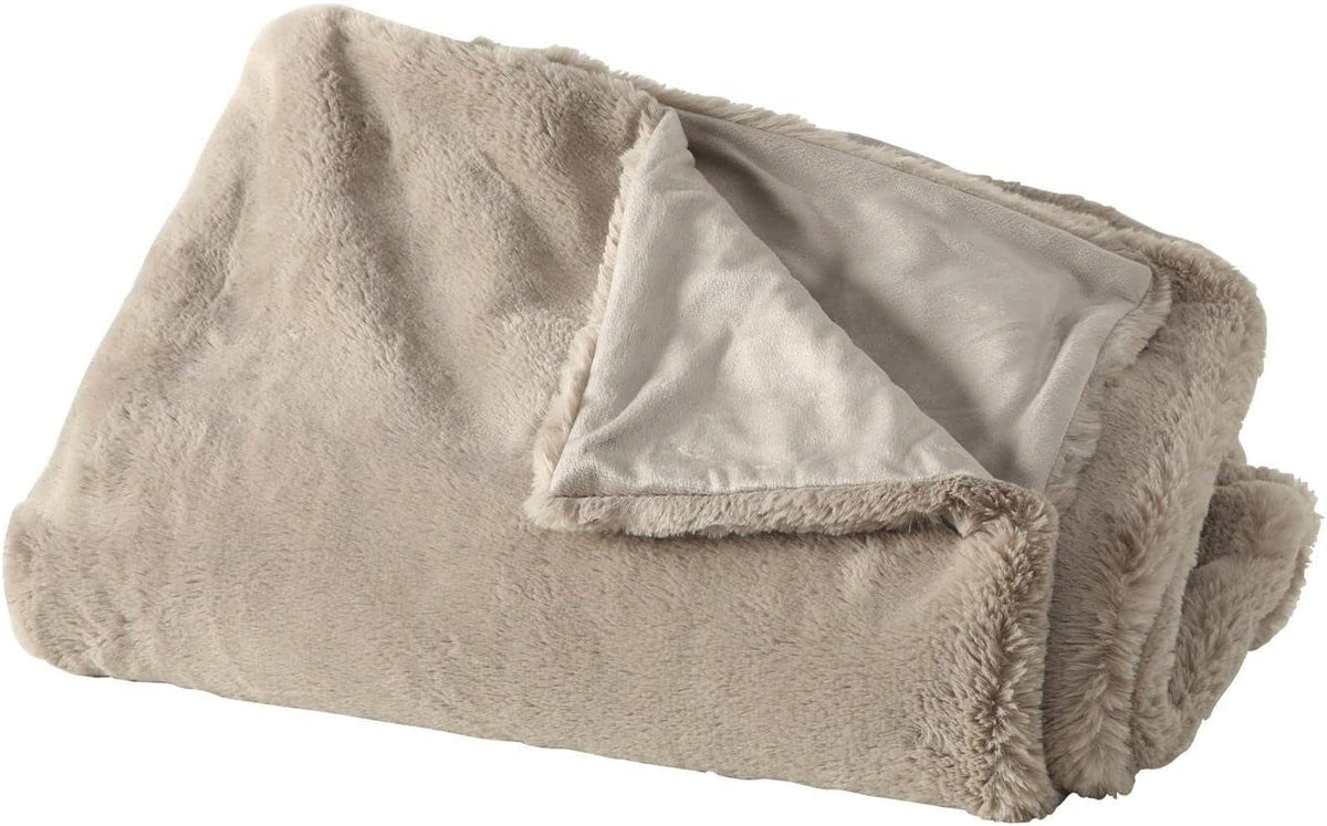Pătură Boltze Storan (dimensiune 150X200 cm, culoare bej, pătură confortabilă din poliester, ideală pentru serile reci de iarnă, aspect blană) 1015378 Paturi si Cuverturi BOLTZE Bej