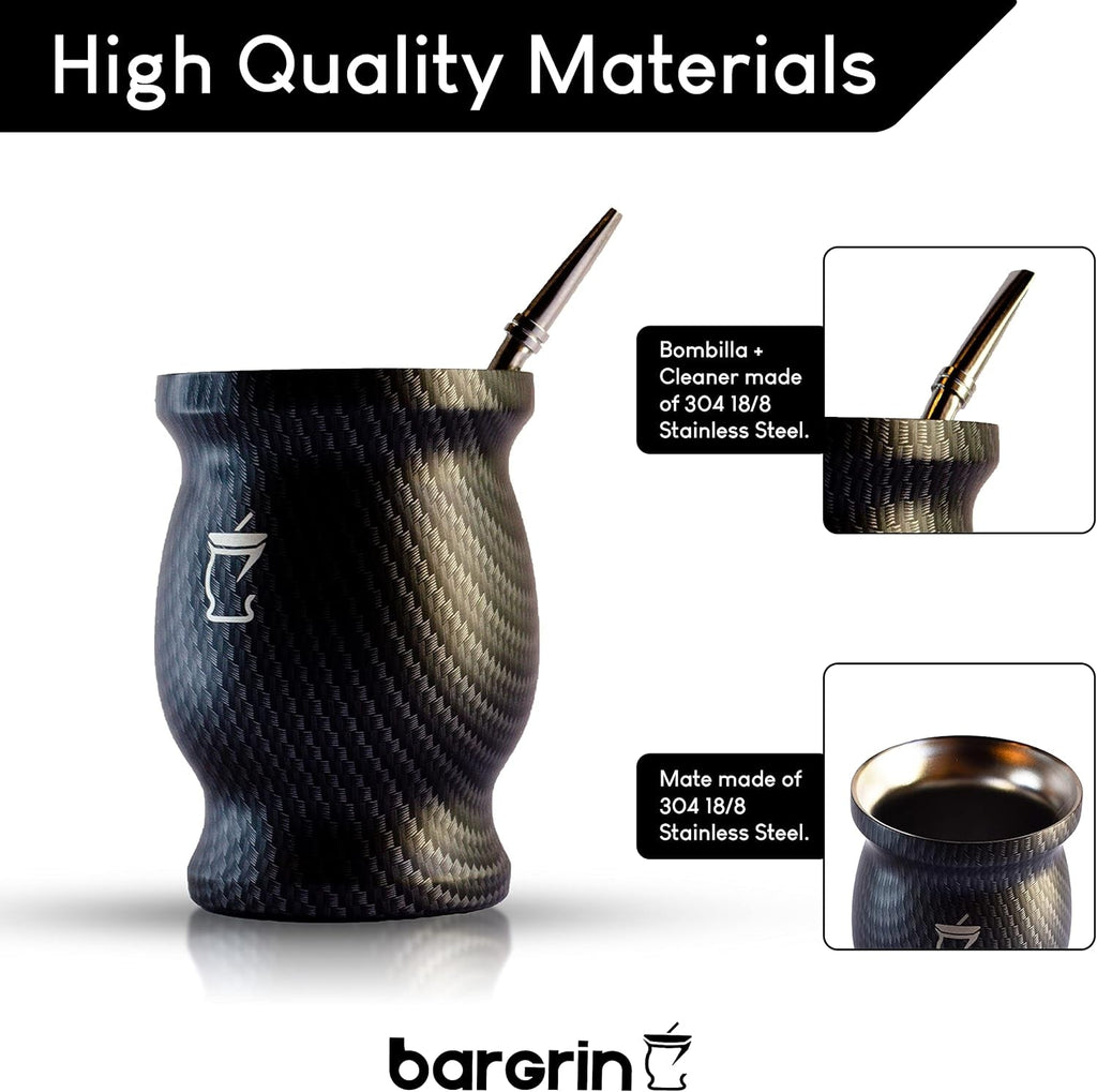 Set ceai Mate - Cana Mate - Set cu Mate și Bombilla - Cești de ceai - Cana Mate cu design cu pereți dubli - Set Yerba Mate Cana