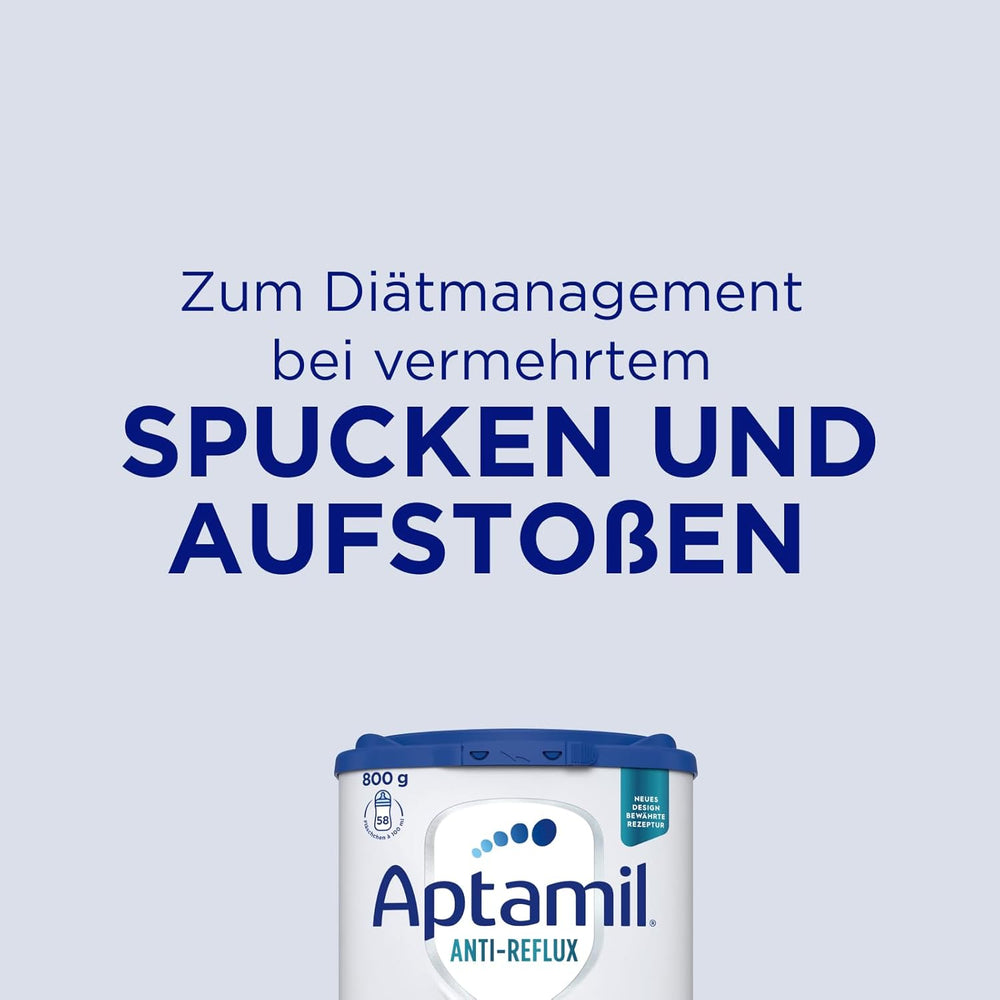 Aptamil Antirreflujo - Fórmula completa desde el nacimiento Manejo dietético Vómitos y regurgitaciones Alimentos para bebés Leche en polvo 1 x 800 g
