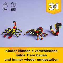 LEGO Creator 3In1 Animales salvajes: Araña sorpresa - juguete para reconstruir en figura de escorpión o serpiente - set de construcción con 3 modelos - regalo para niños y niñas a partir de 7 años 31159 Juegos de construcción Besuche den LEGO-Store