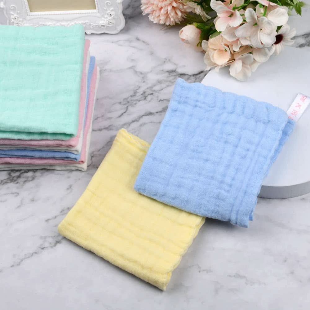 Toallas de muselina para bebé, pack de 8 toallas absorbentes de algodón orgánico, 25 x 25 cm Mother and Baby Naty Shop