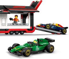 LEGO City Transporter F1 con coches de carreras RB20 y AMR24 F1 - Transporter de coches de juguete para los equipos de Fórmula 1 Red Bull y Aston Martin - Incl. 5 minifiguras: regalo para niños y niñas a partir de 8 años 60445 Juegos de construcción Besuche den LEGO-Store