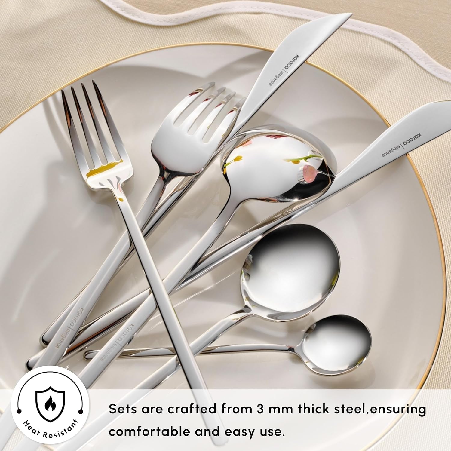 Karaca Focus Elegance, cubertería 84 piezas, 12 personas Cocina Naty Tienda