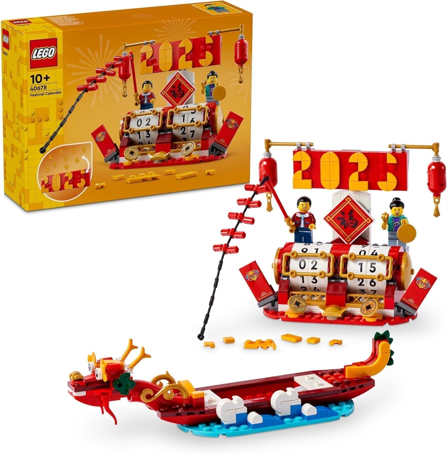 LEGO Calendario navideño, regalo navideño chino para niños y niñas, set de construcción del Año Nuevo Lunar, permite a los niños jugar imaginativamente, juguete festivo, decoración del Año Nuevo Chino 40678 Juegos de construcción Besuche den LEGO-Store Default Title
