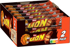 Barra de chocolate Nestlé LION con caramelo, refrigerio crujiente, chocolate crujiente y chips crujientes, relleno de caramelo, una experiencia gastronómica especial, paquete múltiple, paquete de 28 (2 x 30 g cada uno)