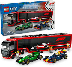 LEGO City Transporter F1 con coches de carreras RB20 y AMR24 F1 - Transporter de coches de juguete para los equipos de Fórmula 1 Red Bull y Aston Martin - Incl. 5 minifiguras: regalo para niños y niñas a partir de 8 años 60445 Juegos de construcción Beuche den LEGO-Store Título predeterminado