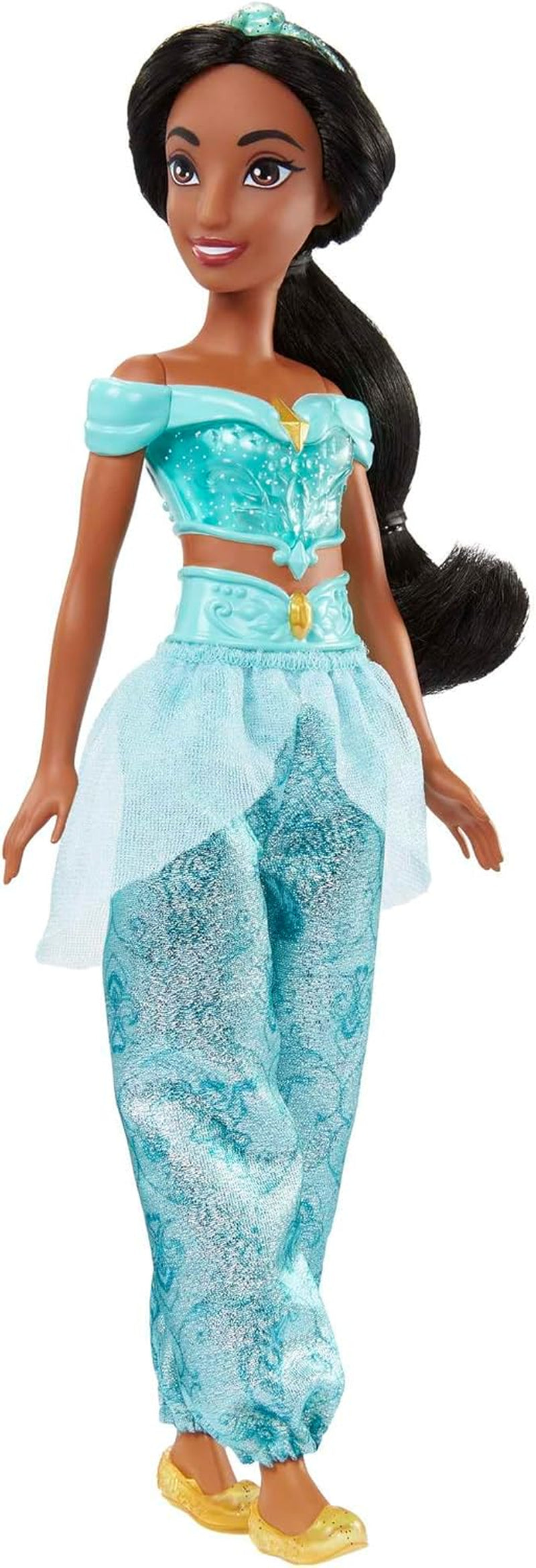 Mattel Disney Princess Toy Jasmine Fashion Muñeca móvil con ropa y accesorios brillantes Regalo inspirado en la película de Disney para niños HLW12 Naty Shop Dolls