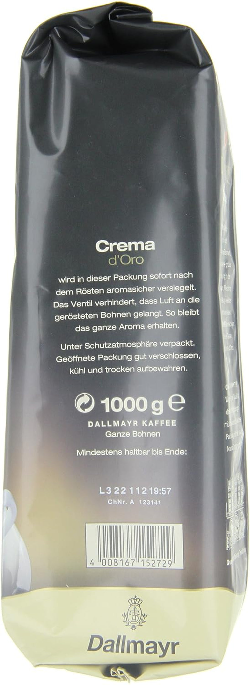 Crema d´Oro 1.000g ganze Bohne Intenzität: 6/10