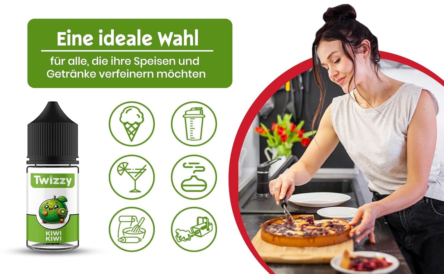Twizzy Aroma Concentrado Kiwi, 30 ml Aromas Naty Shop