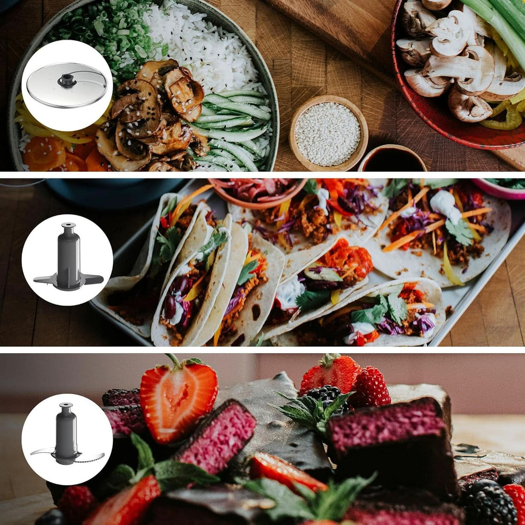 Kenwood Multipro Go FDP22.130GY, Kompakt-Küchenmaschine Nur 30Cm Hoch, Zum Schneiden, Reiben, Pürieren Und Teig Kneten, Express-Serve, 1,3 L Arbeitsbehälter, 650 W, Blau Mama si Copilul Naty Shop