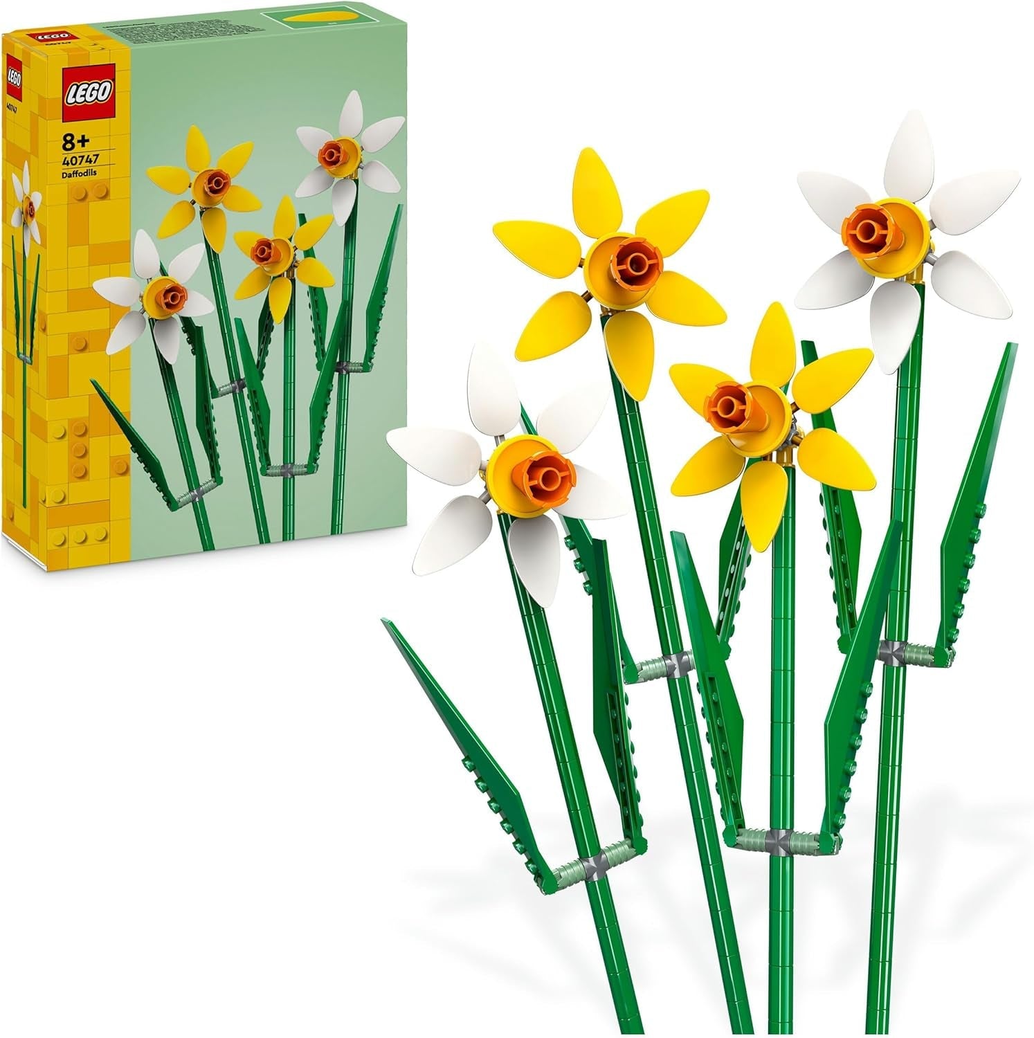 Narcisos LEGO Botanicals - Regalos de Pascua para niñas y niños - Flores artificiales para niños - Ramo de flores como decoración de la habitación o la oficina - Regalo para mujeres - 40747 Juegos de construcción Besuche den LEGO-Store Single