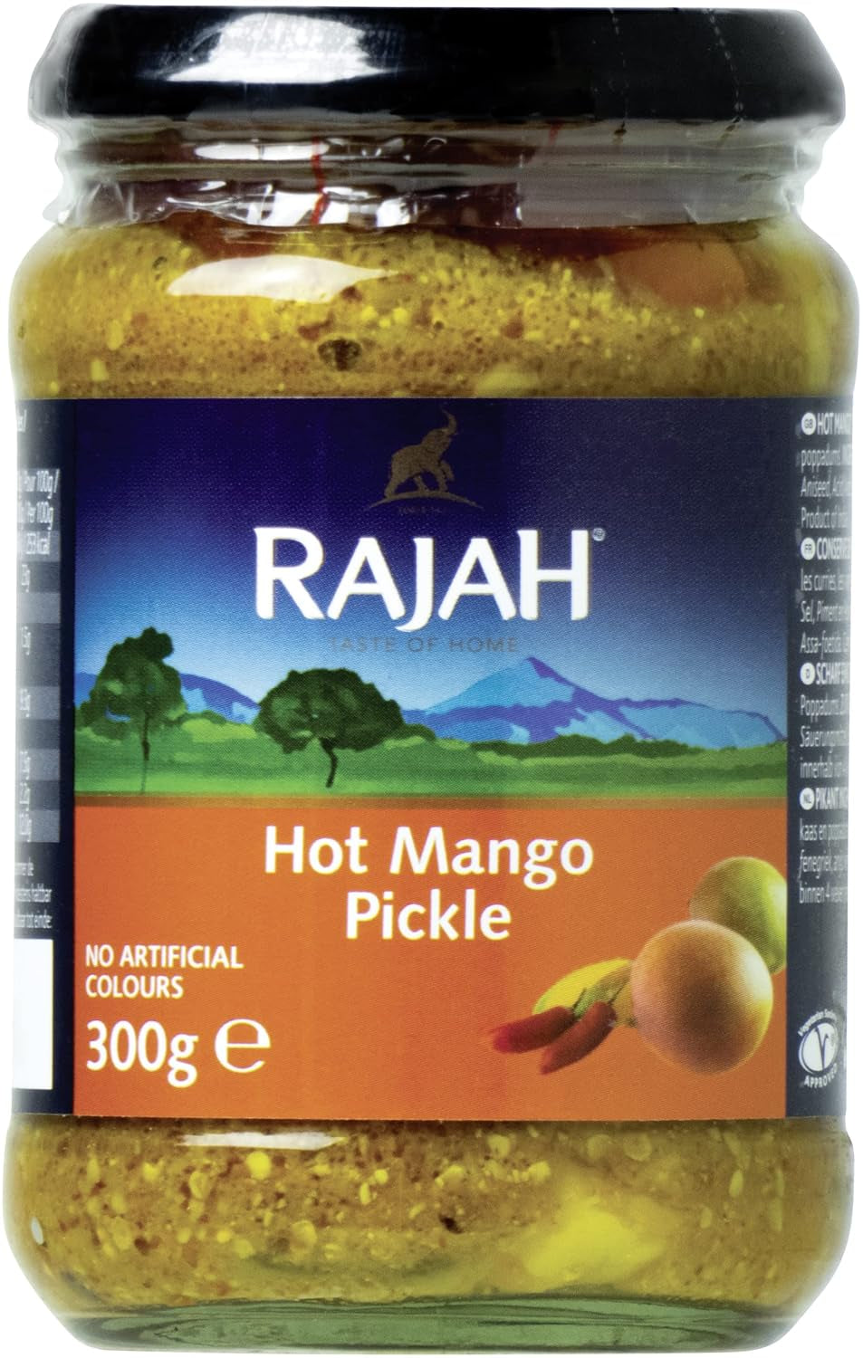 Rajah Mild Lime Pickle – Suave eingelegte Limetten – Ideal para preparar curry, carne, käse, poppadums y vorspeisen – 1 x 300 g