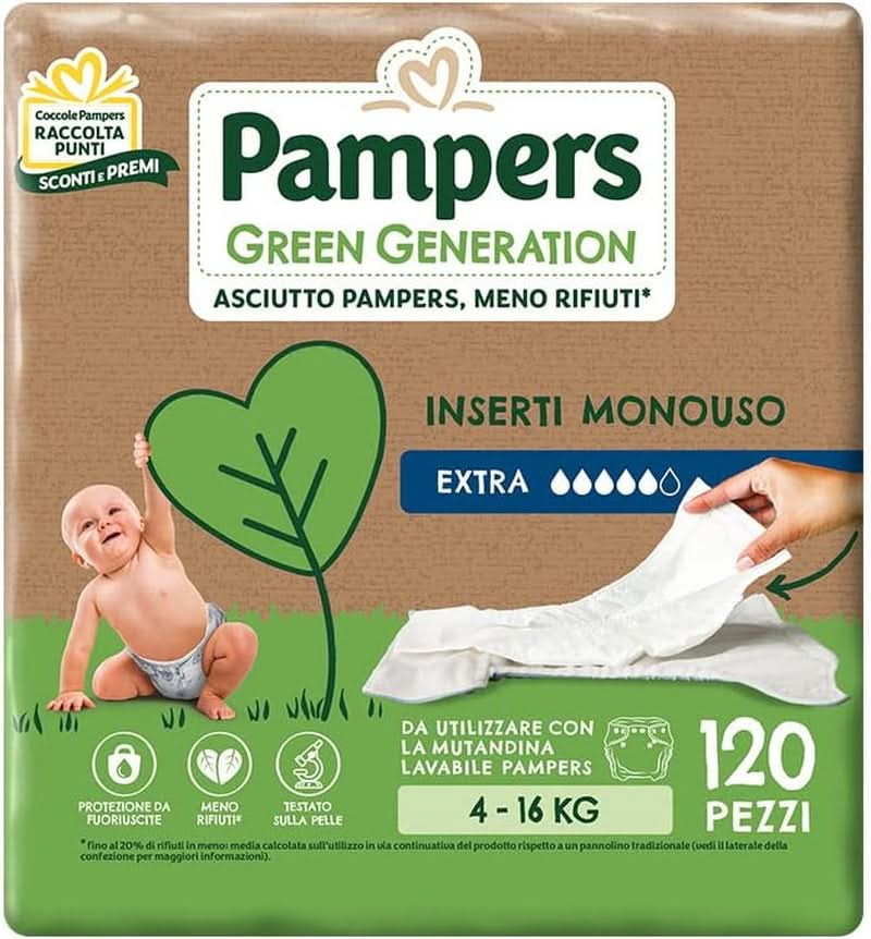 Pampers Green Generation Extra, 4 - 16 kg, alb, 120 buc Mama si Copilul Naty Shop 120 buc
