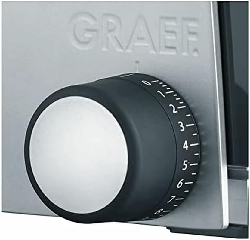GRAEF SKS S32000, feliator electric argintiu cu carcasă complet metalică si placă de bază din sticlă Rasnite si Feliatoare Naty Shop