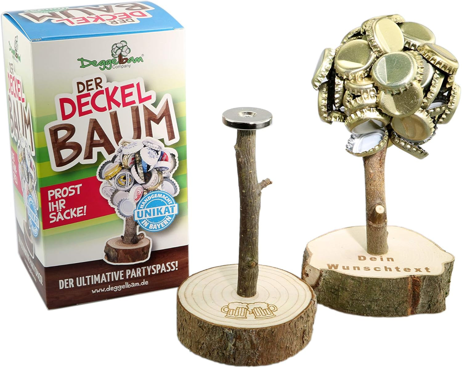 Der Deckelbaum -Naturbelassen- / Magnetbaum/Personalisiert Mit Deinem Wunschtext/Dein Persönliches