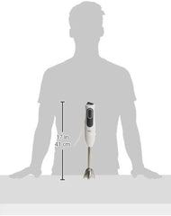 Braun Multiquick 3 MQ 3135 Batidora de salsas - Pürierstab Mit 11 Geschwindigkeiten plus Turbo-Stufe & Edelstahl-Mixfuß, 750 Watt, Inkl. 600 Ml Mix-/Messbecher, Schneebesen & Zerkleinerer, Weiß/Grau Kitchen Naty Shop