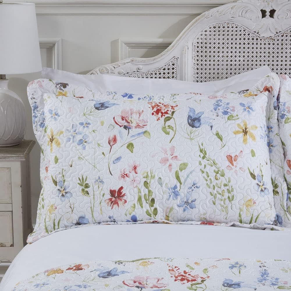Emma Barclay Spring Meadow Juego de colcha acolchada floral Spring Meadow Colcha cama doble Multicolor, Poliéster Emma Barclay Camas y mantas