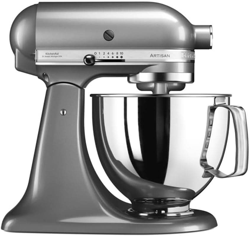 KitchenAid Artisan 5KSM125EER Batidora de bol, 300W, 4,8L Naty Shop Plata