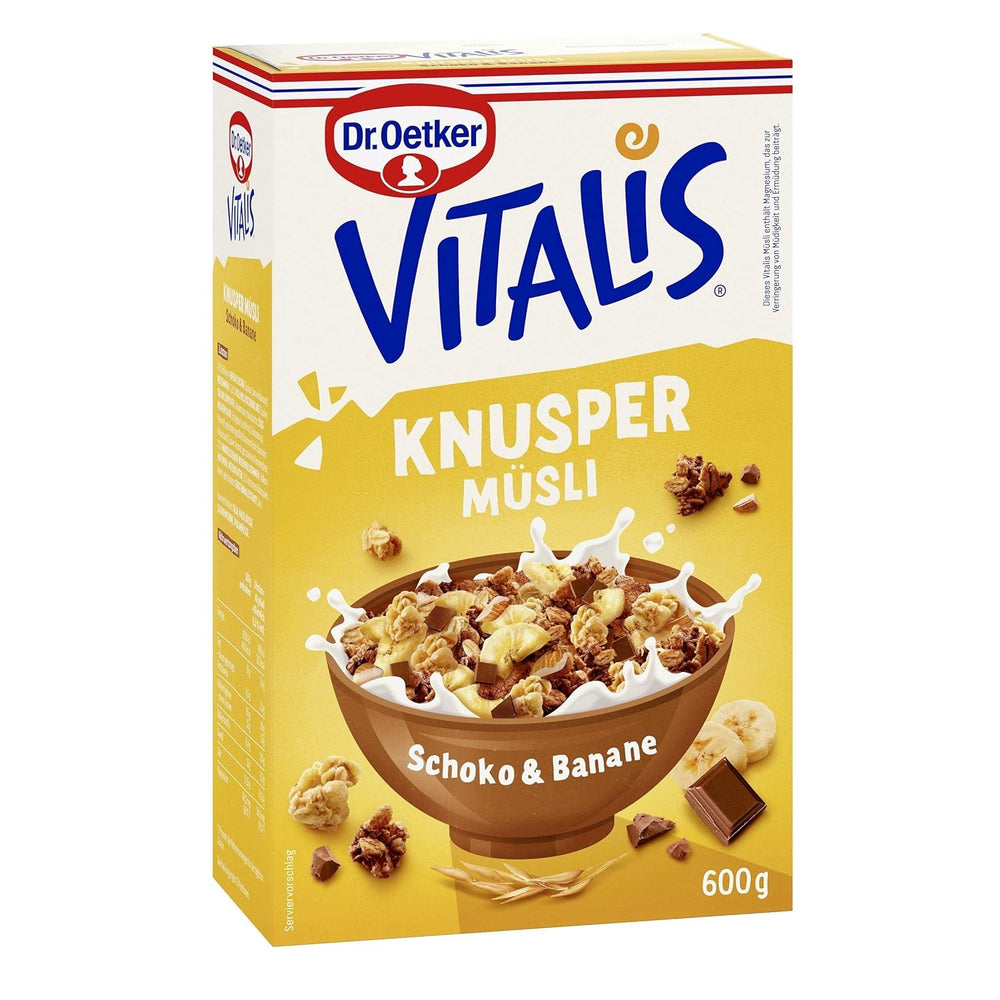 Dr. Oetker Vitalis Crunchy Flakes: muesli crujiente con copos de maíz y trozos de almendra, paquete de 5 (5 x 600 g)